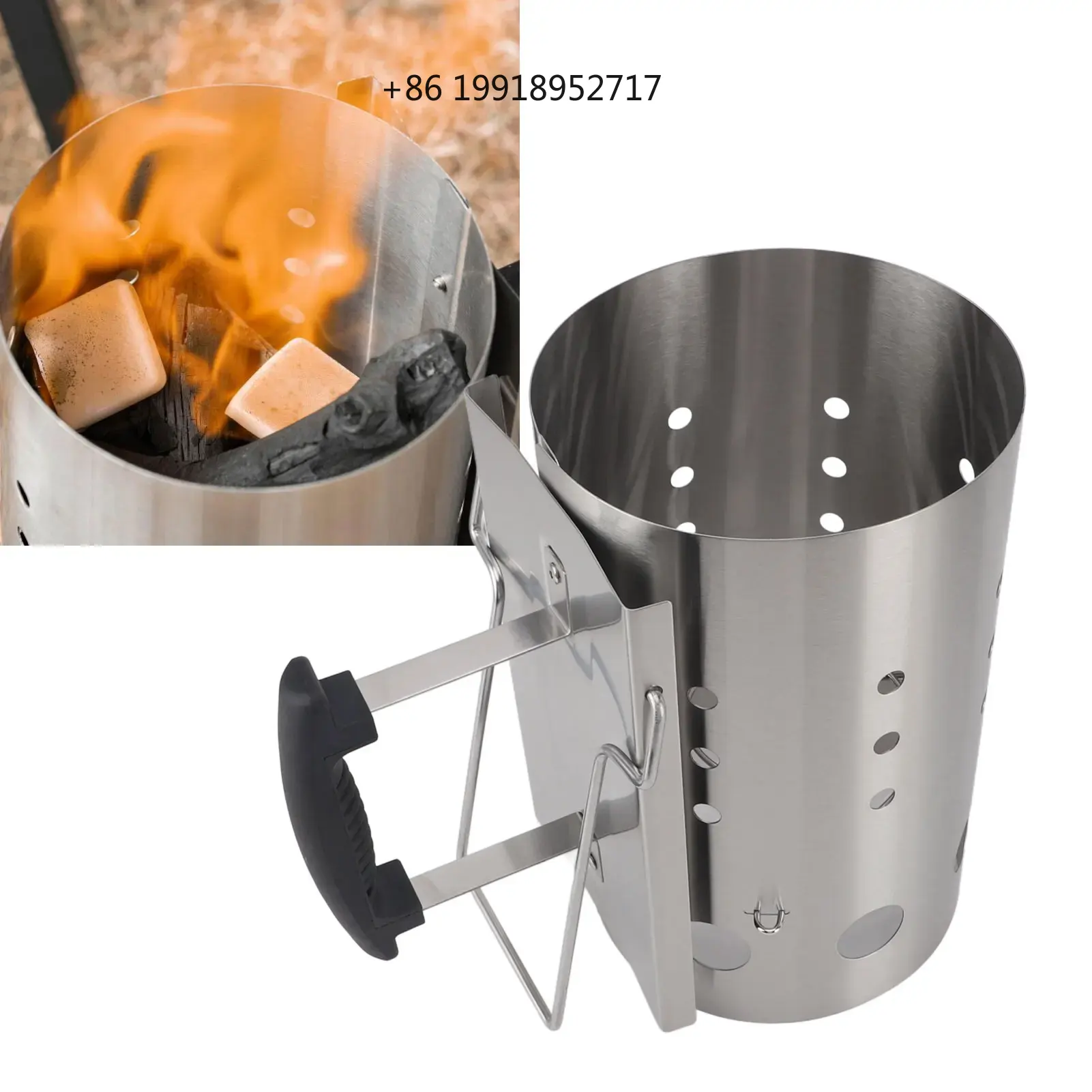 Charcoal Chimney Starter - Balde de Carvão, Acendedor de Carvão,