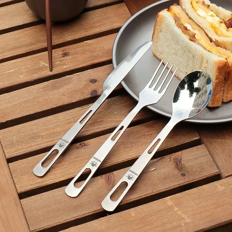 Camping Cooking Full Set - HWZBBEN-Titanium Tableware Set, garfo, colher, faca,
