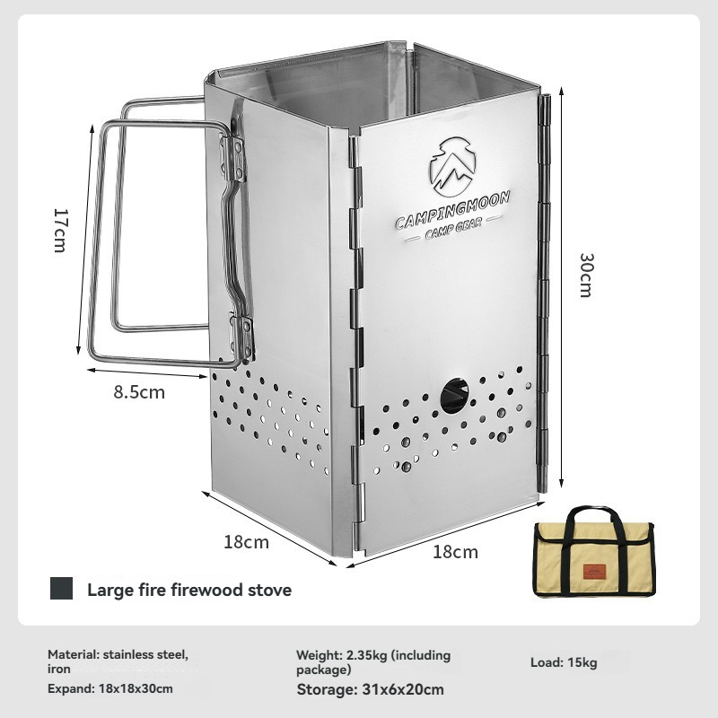 Charcoal Chimney Starter - MT-18 campingmoon dobrável portátil ignição fogão