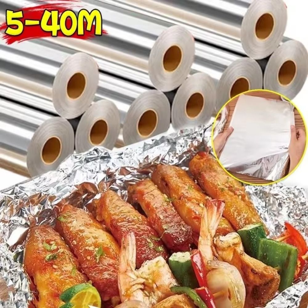 Aluminum Foil Heavy Duty - Papel Alumínio Descartável de 5m/10m/20m, Papel