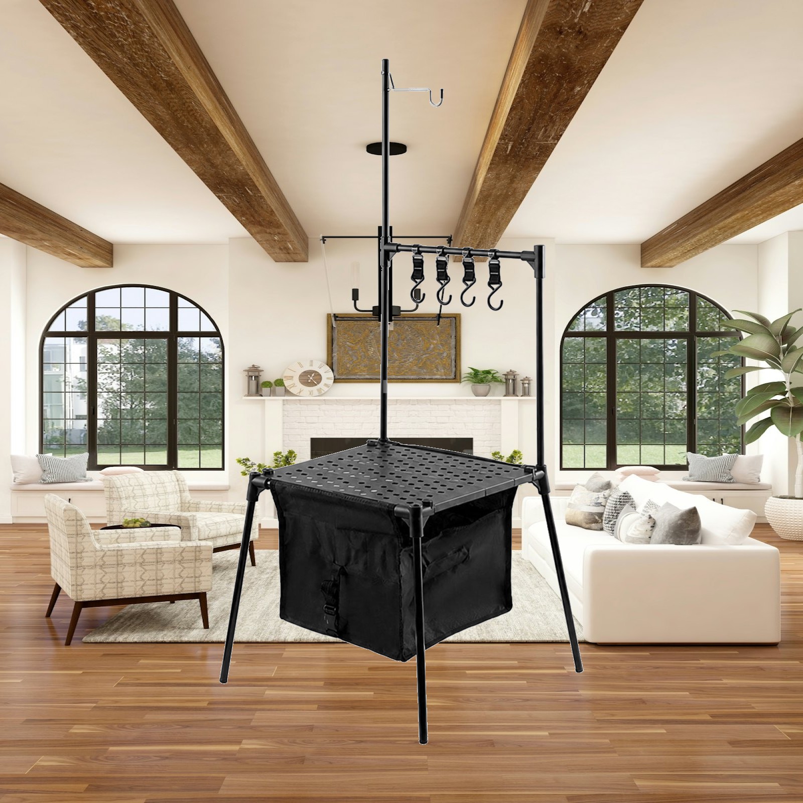 Camping Cooking Table With Storage - Mesa de acampamento dobrável em alumínio,