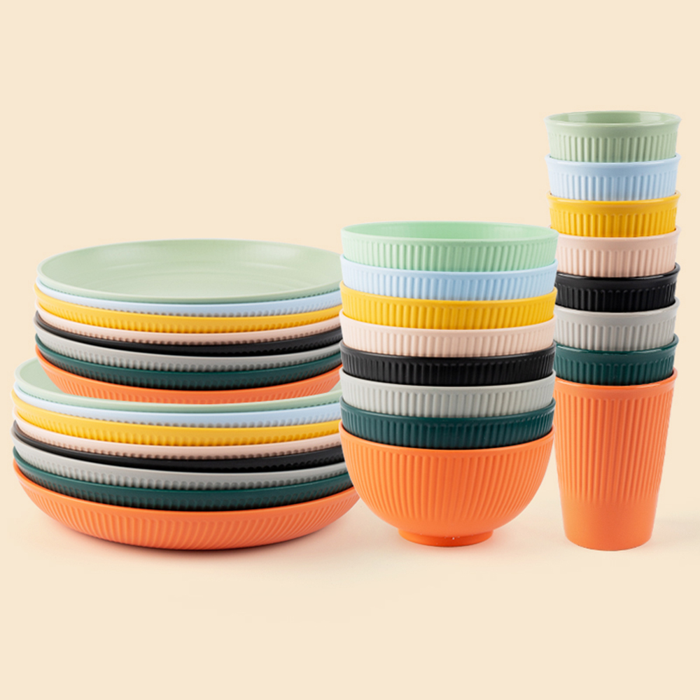 Camping Cooking And Eating Set - Conjunto de talheres de palha de