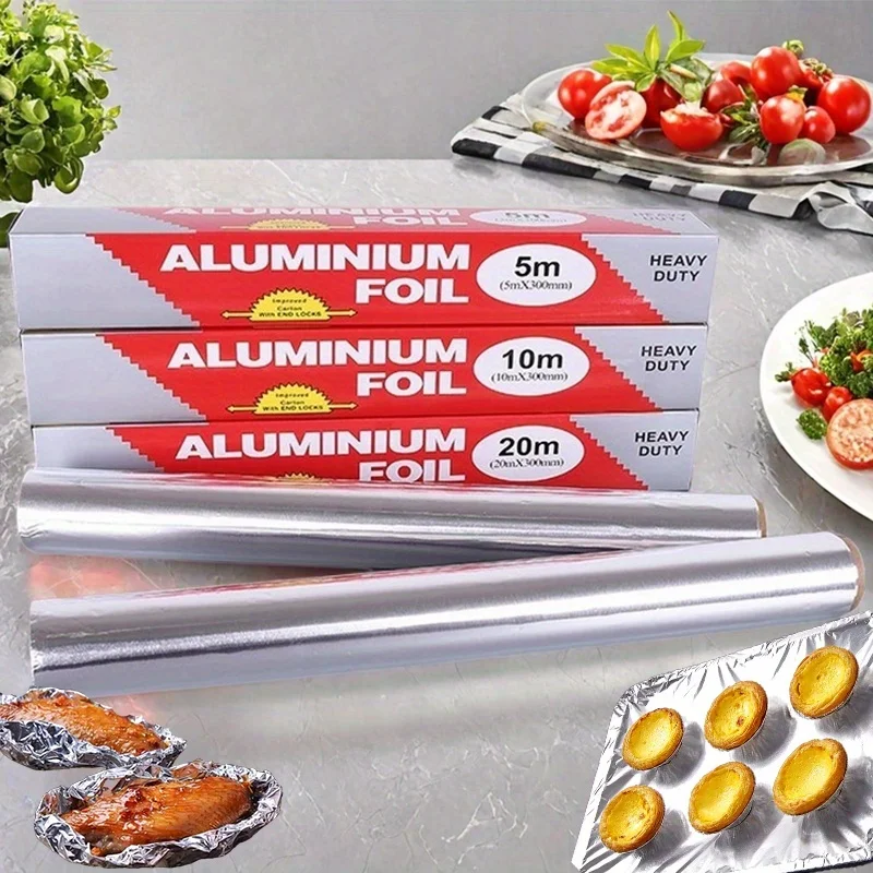 Aluminum Foil Heavy Duty - Folha de alumínio resistente, corte pré-up,