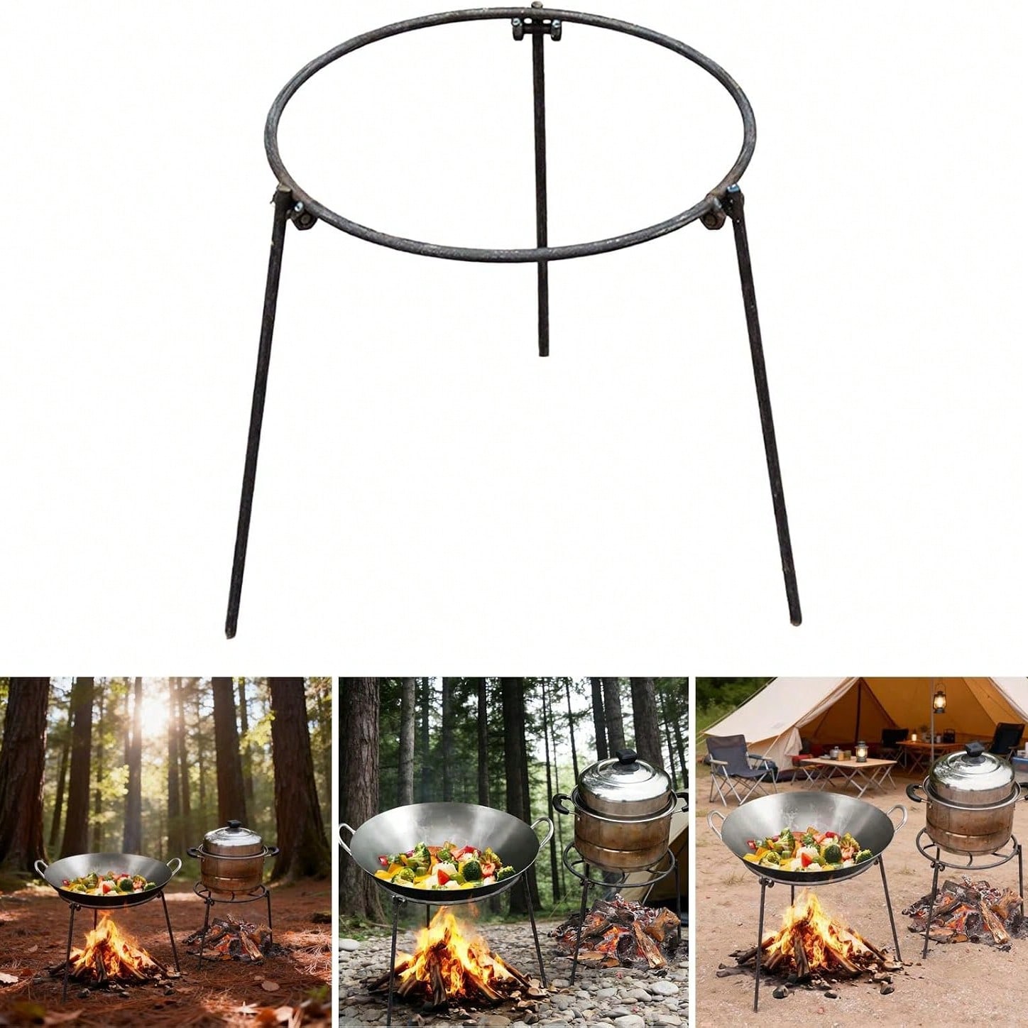Campfire Cooking - Tripé Portátil para Acampamento ao Ar