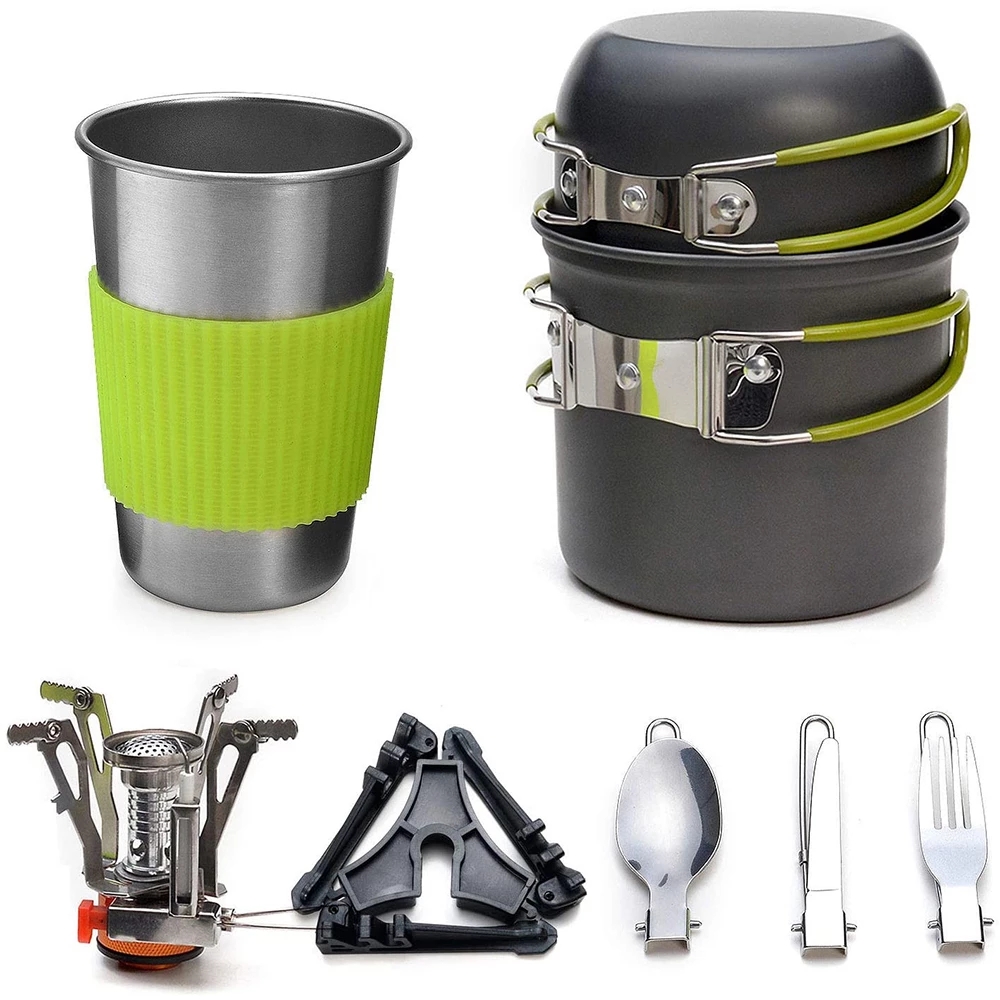 Camping Cooking Organizer - Kit de panelas de acampamento com