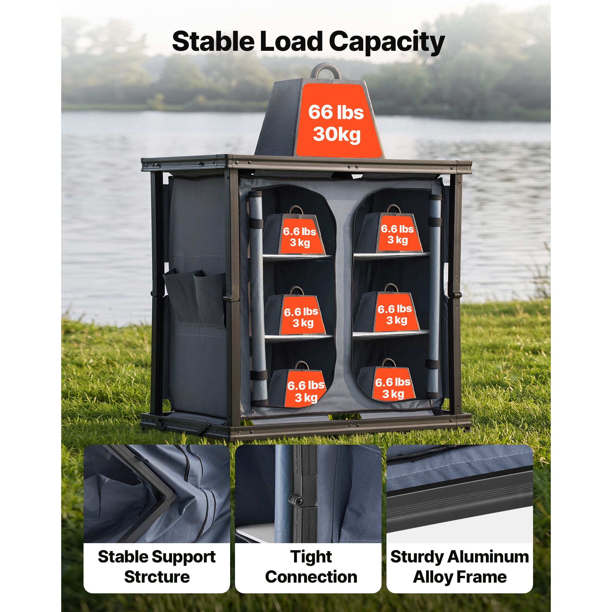Armário de Armazenamento Dobrá - Camping Cooking Table With Storage avaliação e preço