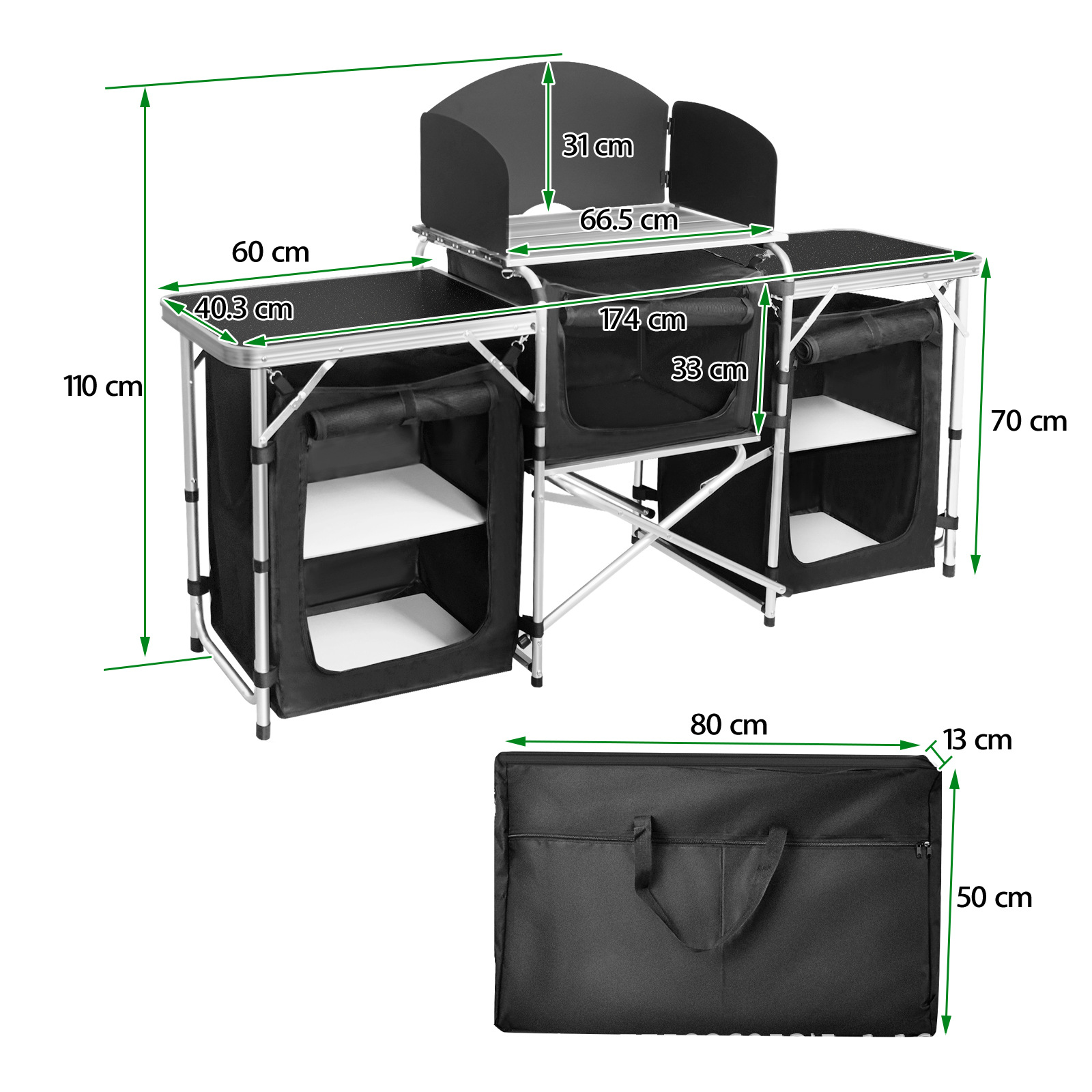 Cozinha Móvel Portátil para Ca - Camping Cooking Table With Storage avaliação e preço