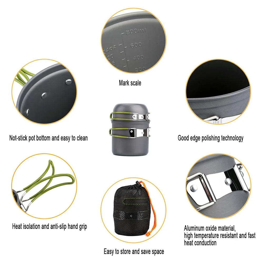 Kit de panelas para acampament - Camping Cooking Full Set avaliação e preço