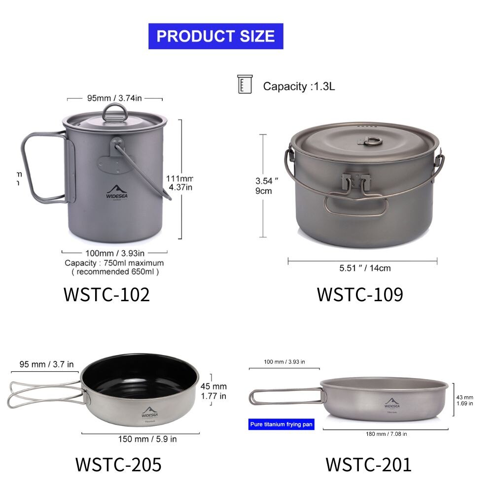 Widesea-Conjunto De Panelas De - Camping Cooking Full Set avaliação e preço
