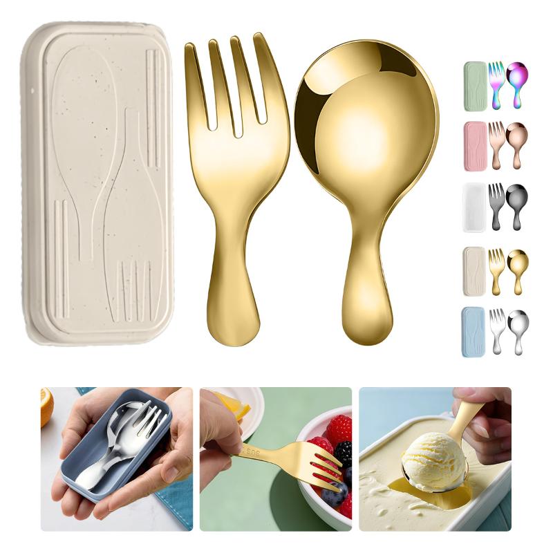 Colher portátil de aço inoxidá - Camping Cooking And Eating Set avaliação e preço