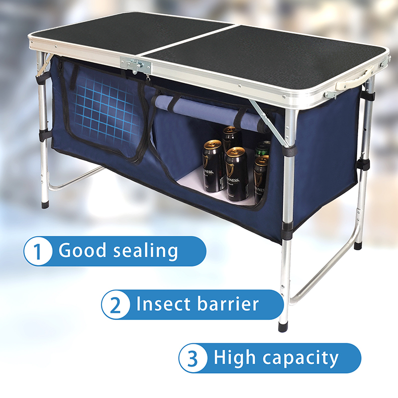Altura ajustável alumínio Fold - Camping Cooking Table With Storage avaliação e preço