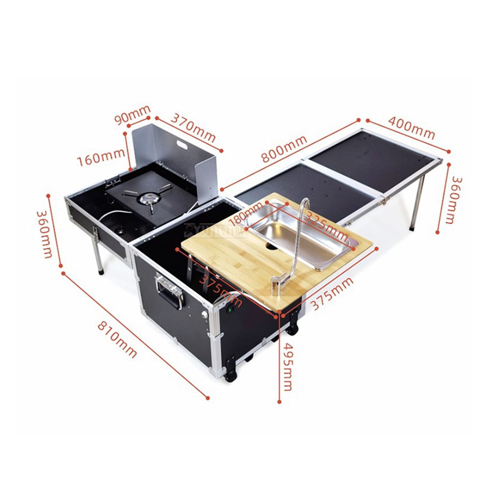 Cozinha móvel para exterior, c - Camping Cooking Table With Storage avaliação e preço