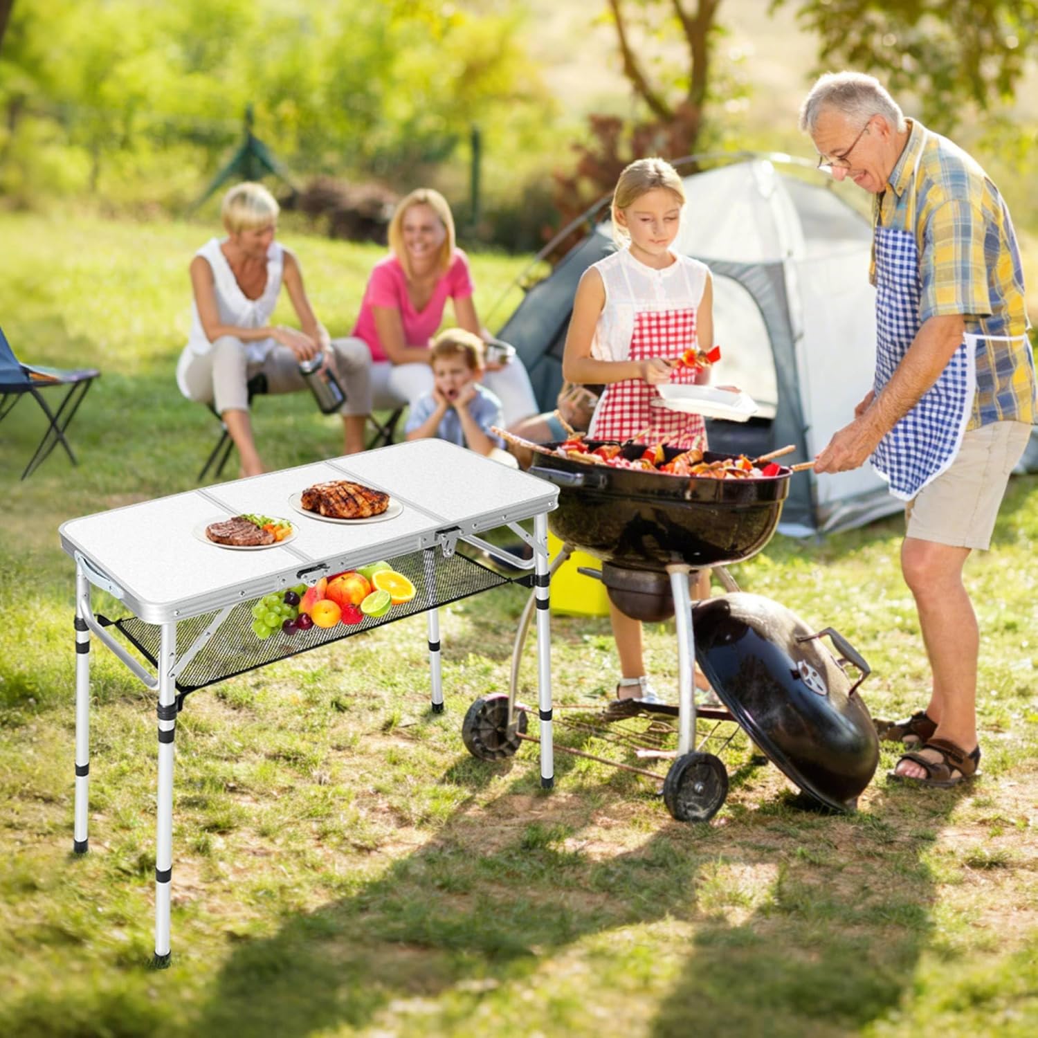 Mesa de Camping Dobrável com R - Camping Cooking Table With Storage avaliação e preço