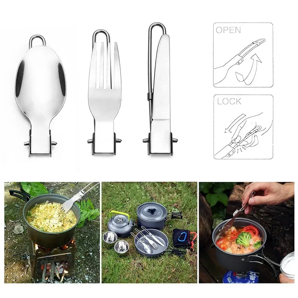 1 conjunto de acampamento ao a - Camping Cooking Cutlery Set avaliação e preço
