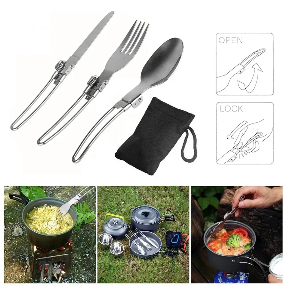 1 conjunto de acampamento ao a - Camping Cooking Cutlery Set avaliação e preço