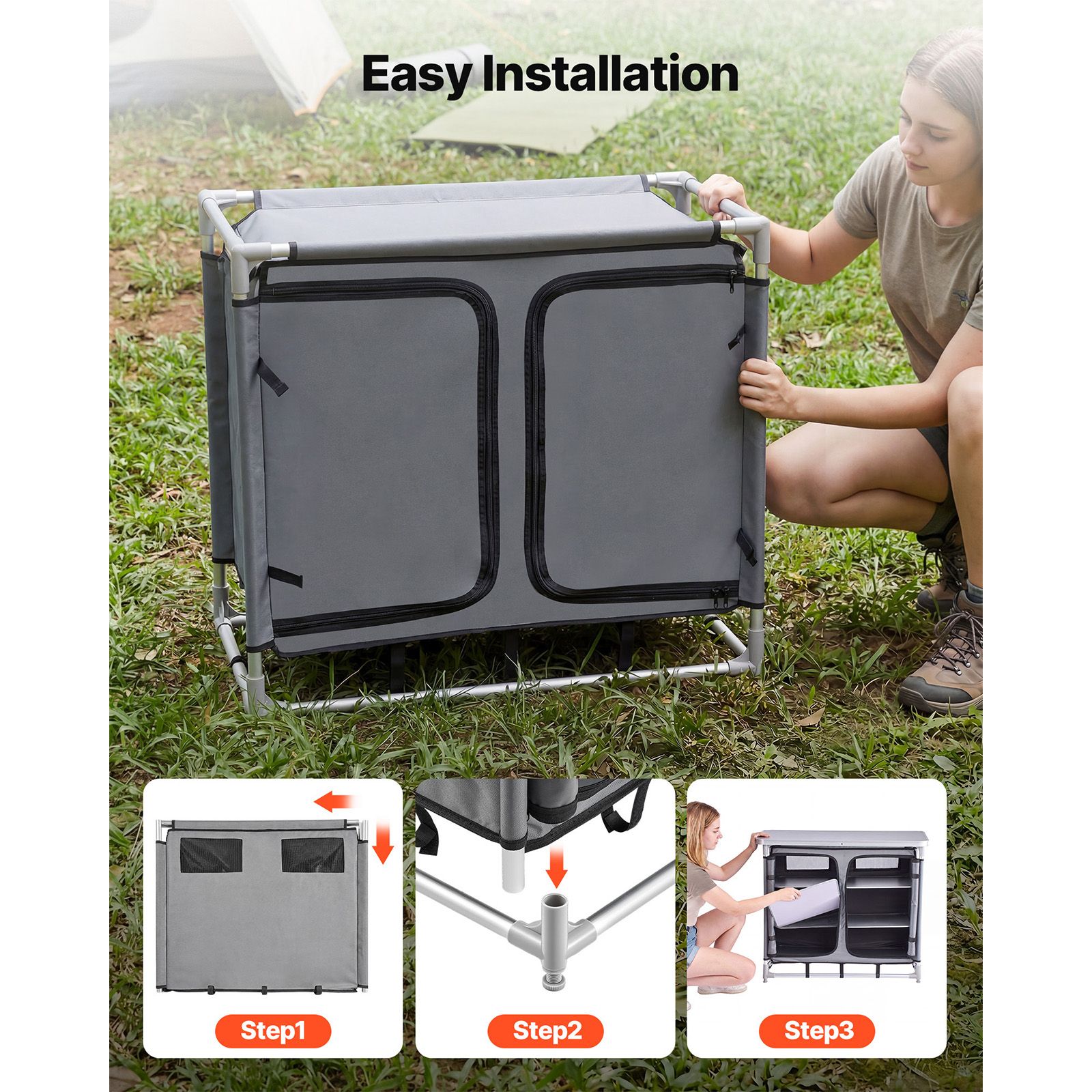 Armário de Armazenamento para  - Camping Cooking Table With Storage avaliação e preço
