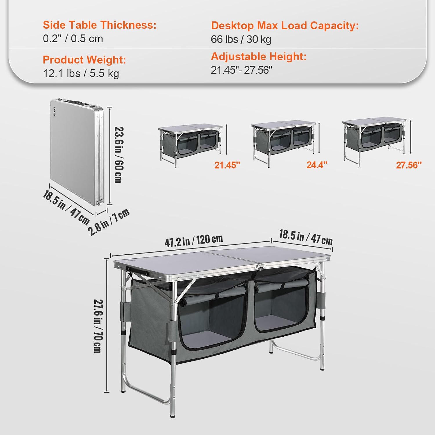 Estação de Cozinha para Campin - Camping Cooking Table With Storage avaliação e preço