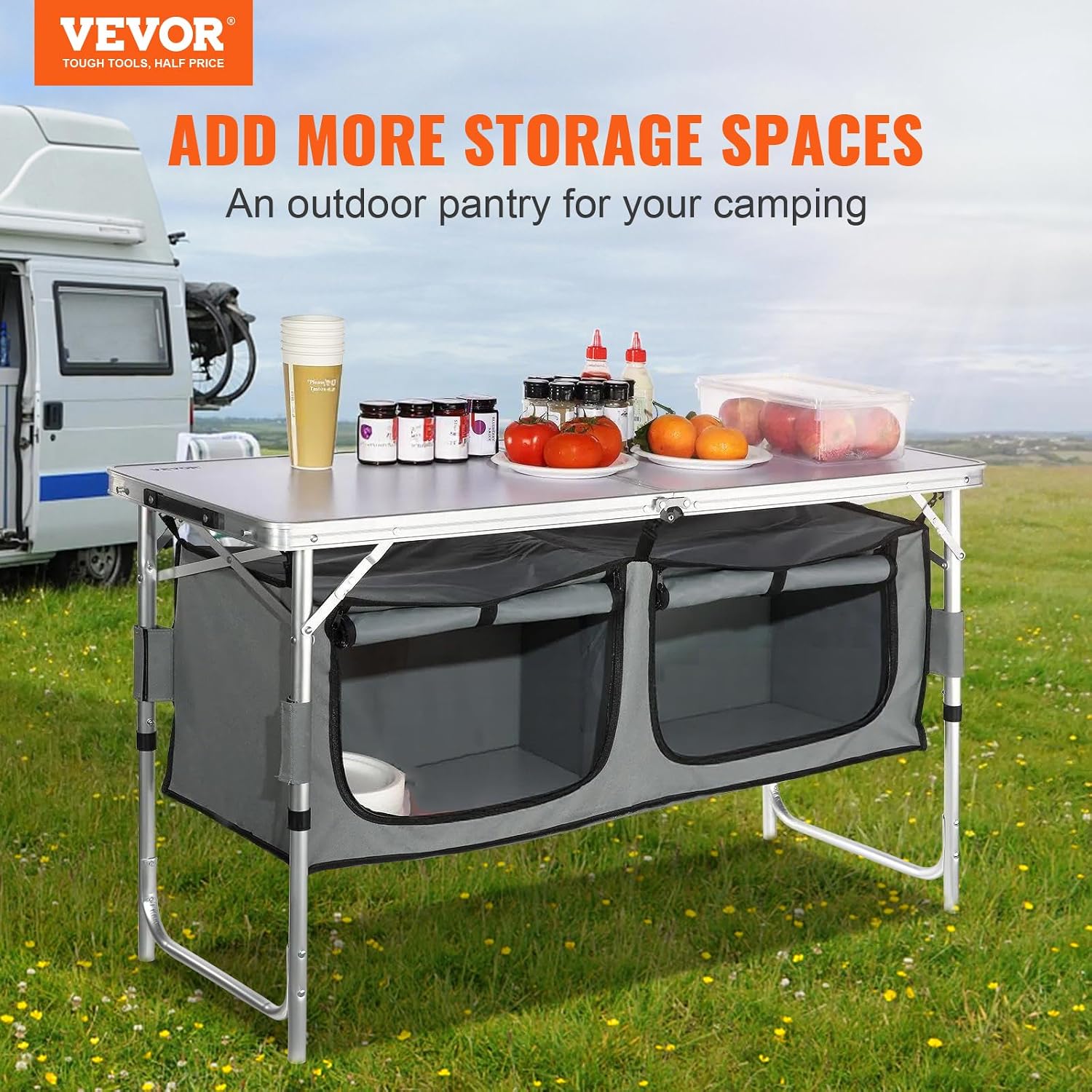 Estação de Cozinha para Campin - Camping Cooking Table With Storage avaliação e preço
