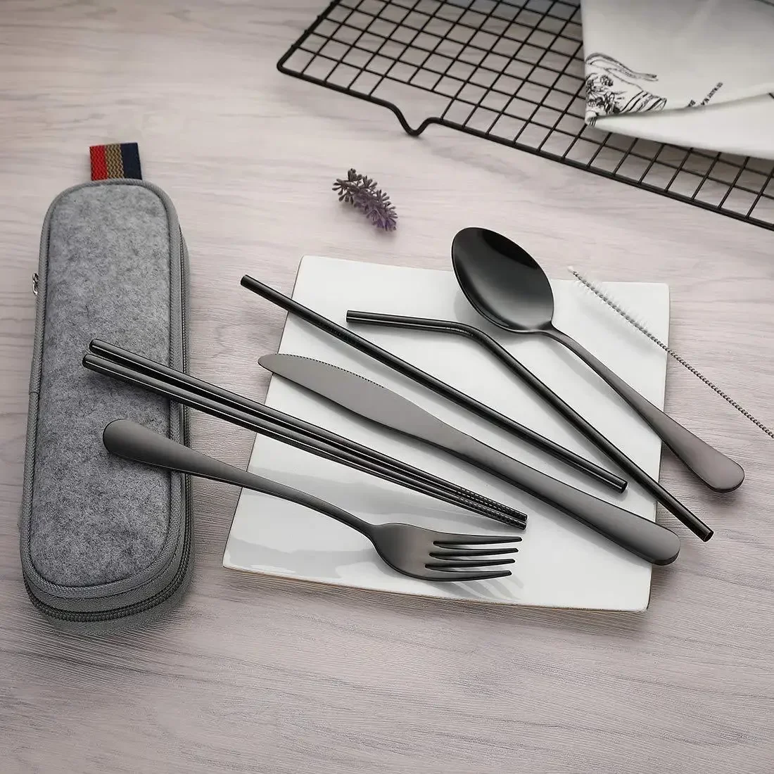 Reutilizável Travel Cutlery Se - Camping Cooking Cutlery Set avaliação e preço
