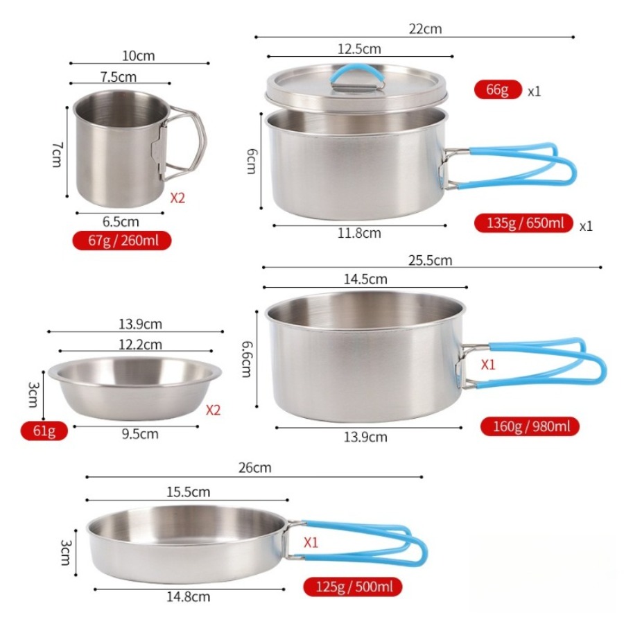 Conjunto de Utensílios de Cozi - Camping Cooking Full Set avaliação e preço