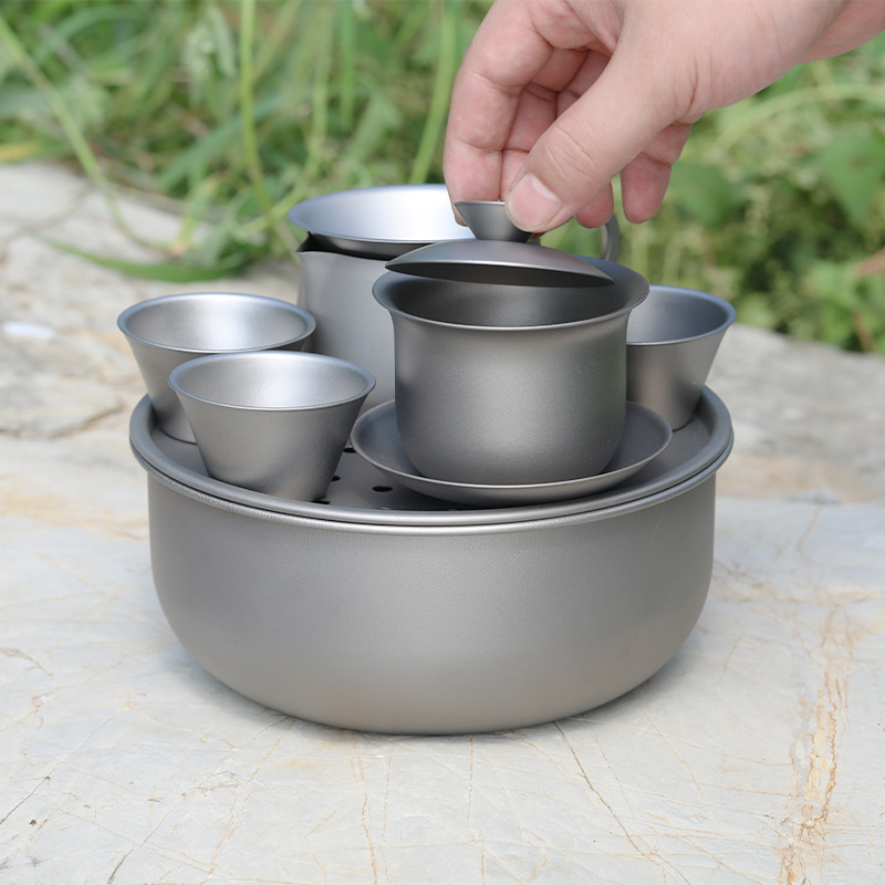 Jogo de chá de titânio puro, p - Camping Cooking Table With Storage avaliação e preço